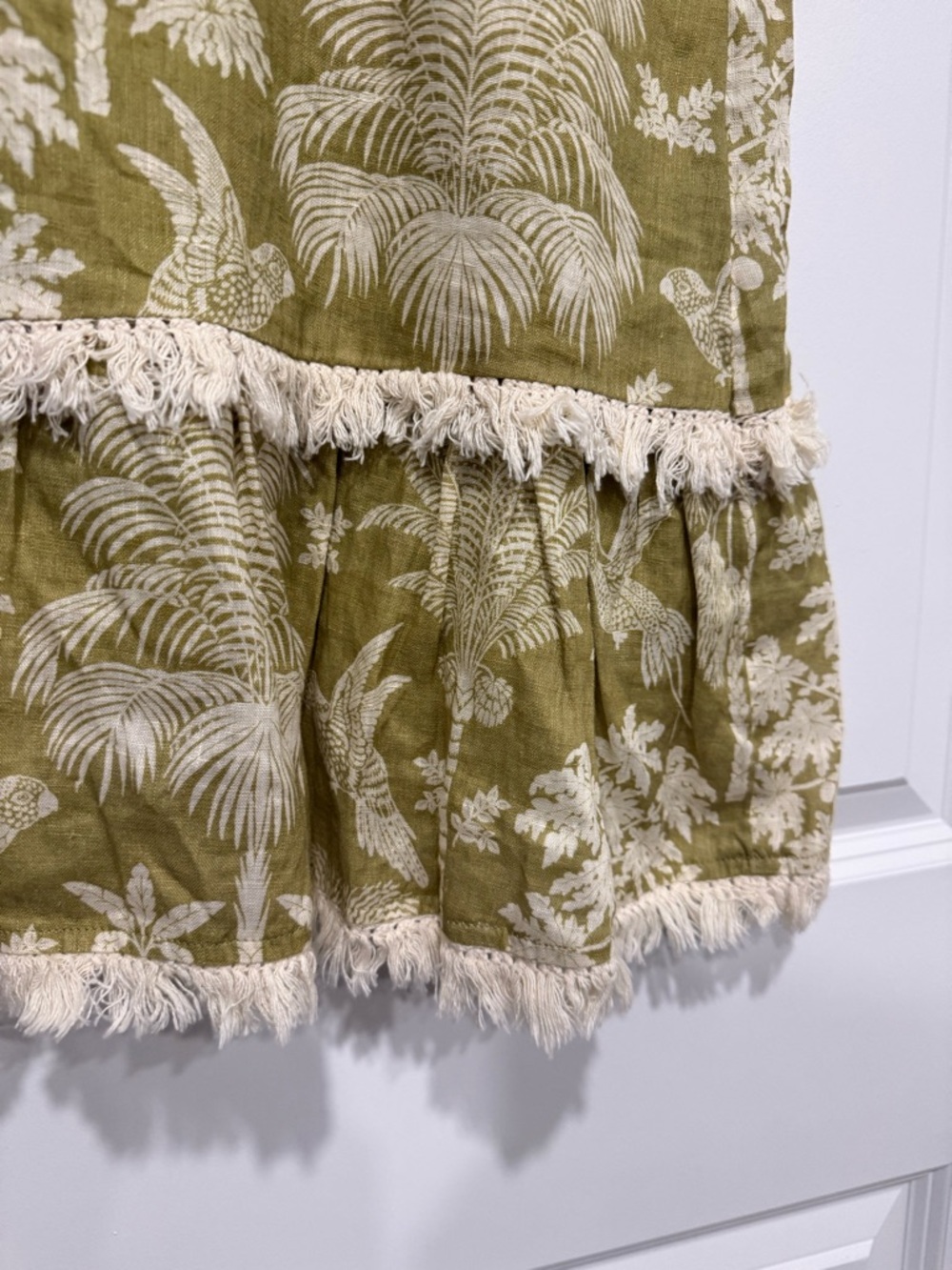 Spartina 449 Olive-Green Tropical Fringe dress. NEVER WORN - Picture 2 of 6
